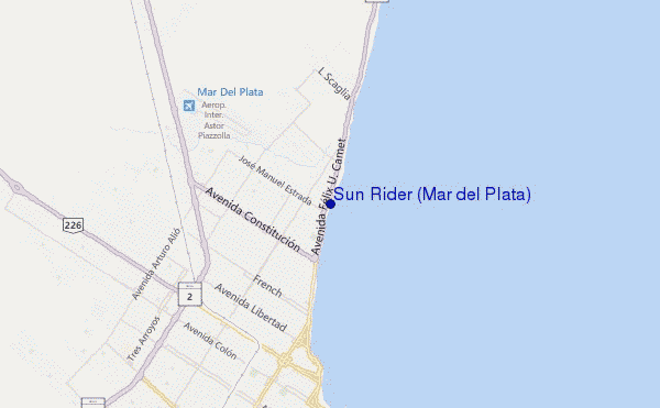 mapa de ubicación de Sun Rider (Mar del Plata)