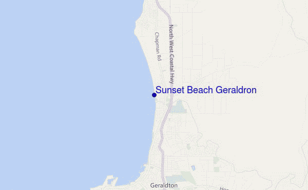 mapa de ubicación de Sunset Beach Geraldron