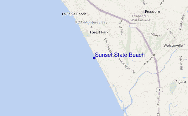 mapa de ubicación de Sunset State Beach