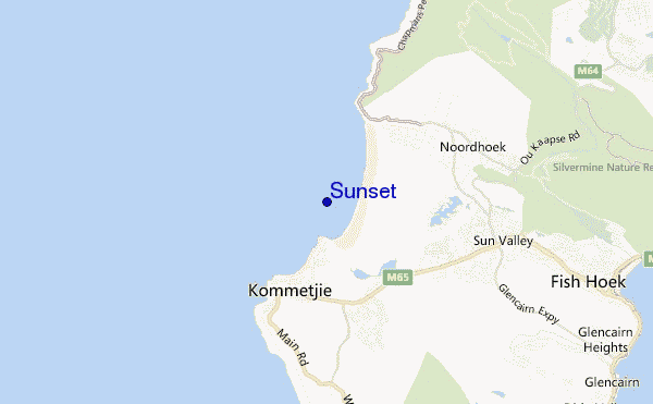 mapa de ubicación de Sunset