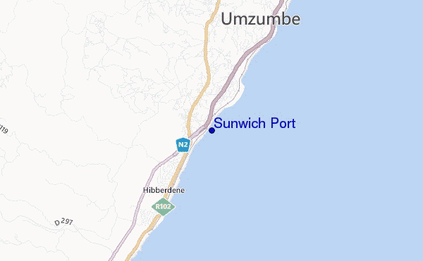 mapa de ubicación de Sunwich Port