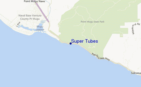 mapa de ubicación de Super Tubes