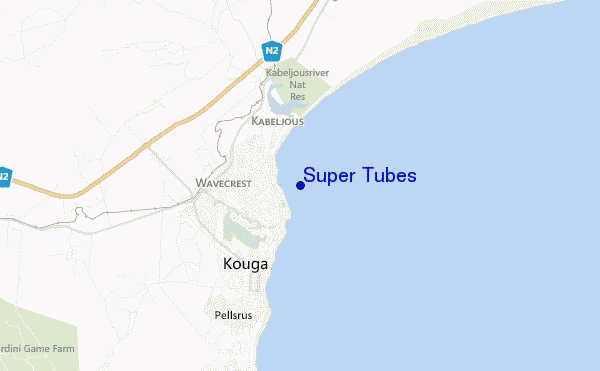 mapa de ubicación de Super Tubes