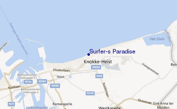 mapa de ubicación de Surfer's Paradise