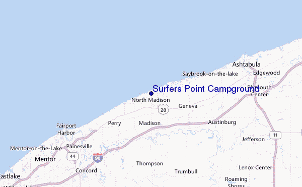 Surfers Point Campground Location Map