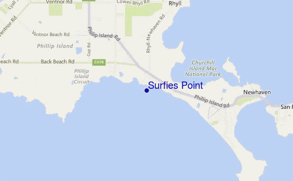 mapa de ubicación de Surfies Point