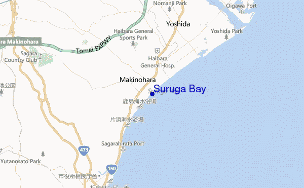 mapa de ubicación de Suruga Bay