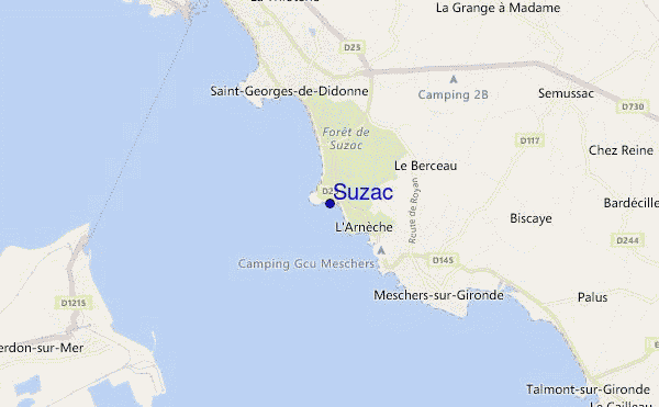 mapa de ubicación de Suzac