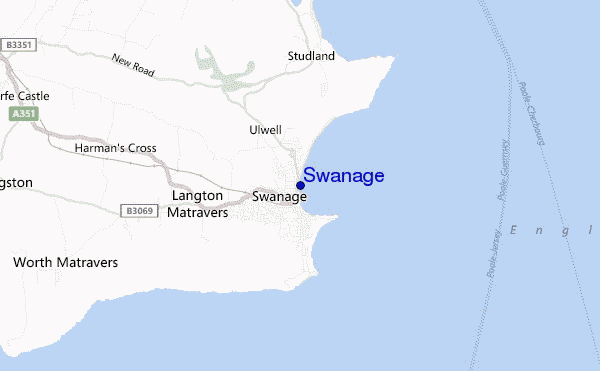 mapa de ubicación de Swanage
