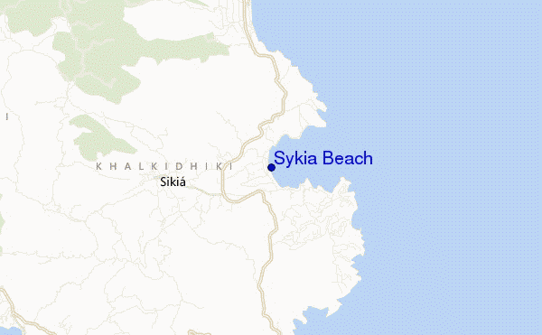 mapa de ubicación de Sykia Beach