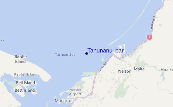 mapa de ubicación de Tahunanui bar