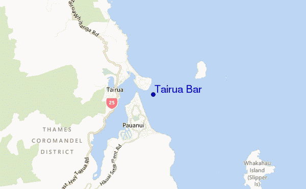 mapa de ubicación de Tairua Bar