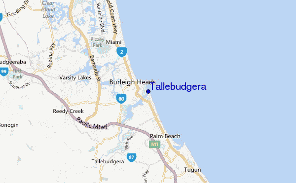 mapa de ubicación de Tallebudgera