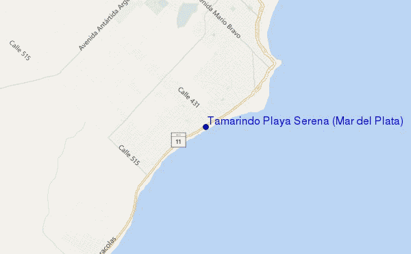 mapa de ubicación de Tamarindo Playa Serena (Mar del Plata)