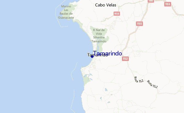 mapa de ubicación de Tamarindo