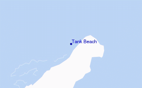 mapa de ubicación de Tank Beach