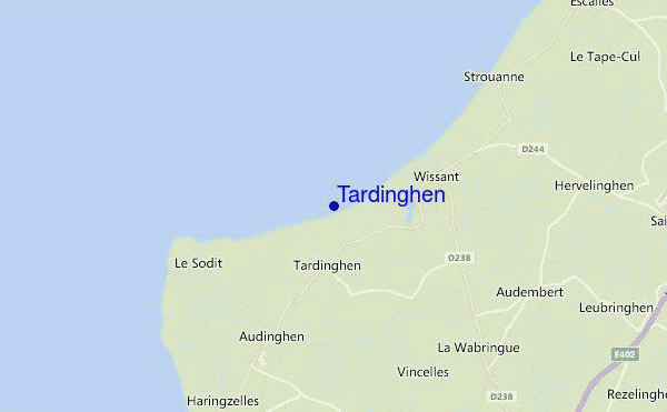 mapa de ubicación de Tardinghen