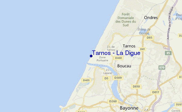 mapa de ubicación de Tarnos - La Digue
