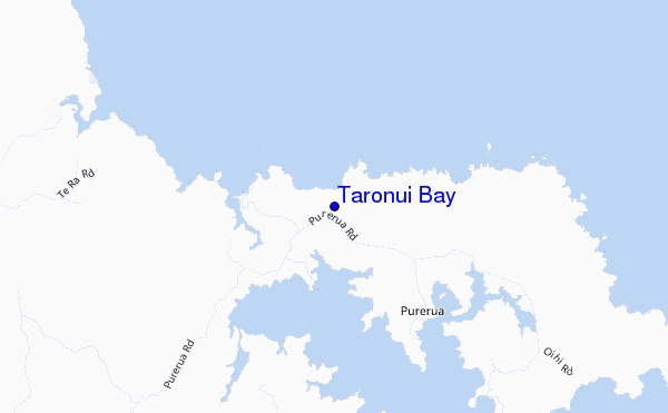 mapa de ubicación de Taronui Bay
