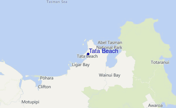 mapa de ubicación de Tata Beach