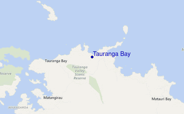 mapa de ubicación de Tauranga Bay