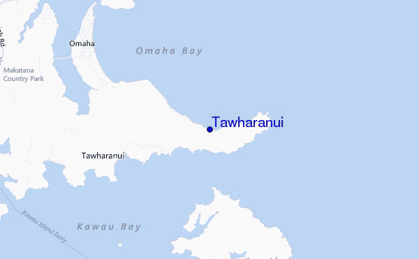 mapa de ubicación de Tawharanui