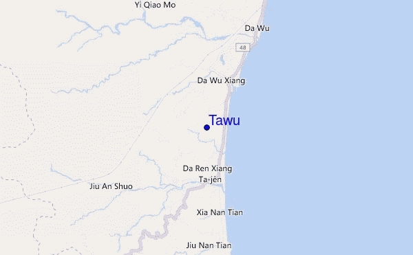 mapa de ubicación de Tawu