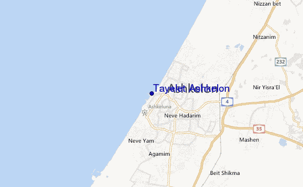 mapa de ubicación de Tayelet Ashkelon