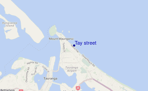 mapa de ubicación de Tay street