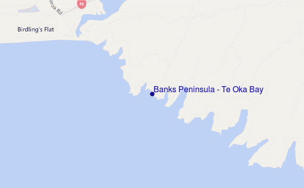 mapa de ubicación de Banks Peninsula - Te Oka Bay