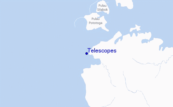 mapa de ubicación de Telescopes