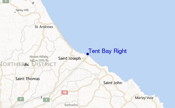 mapa de ubicación de Tent Bay Right