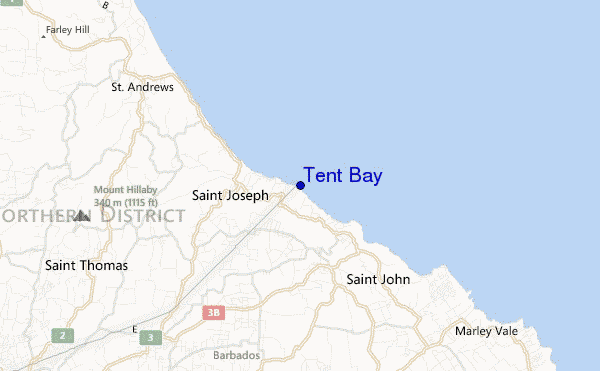 mapa de ubicación de Tent Bay