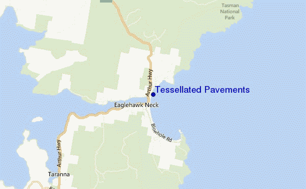 mapa de ubicación de Tessellated Pavements