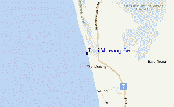 mapa de ubicación de Thai Mueang Beach