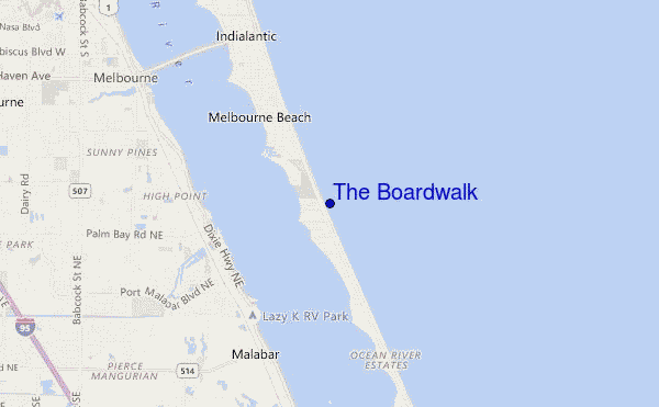 mapa de ubicación de The Boardwalk