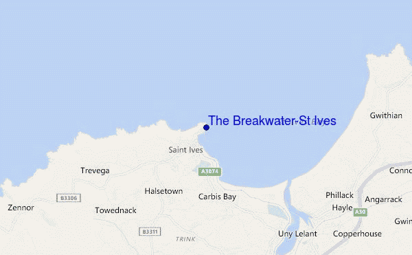 mapa de ubicación de The Breakwater-St Ives