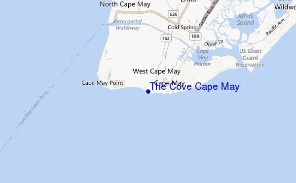 mapa de ubicación de The Cove Cape May