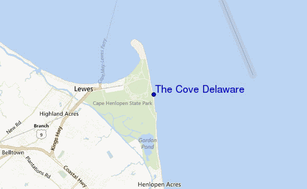 mapa de ubicación de The Cove Delaware