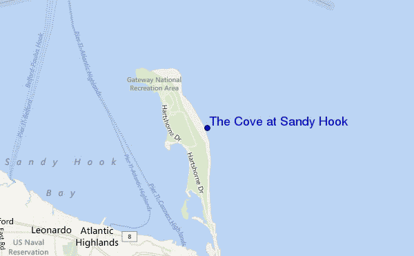 mapa de ubicación de The Cove at Sandy Hook