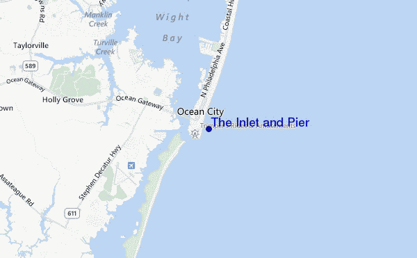 mapa de ubicación de The Inlet and Pier