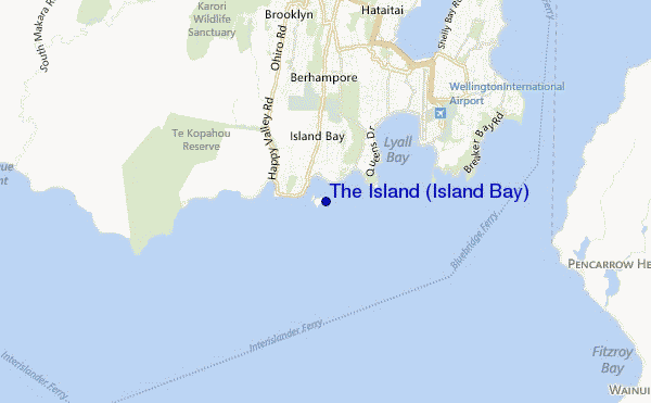 mapa de ubicación de The Island (Island Bay)