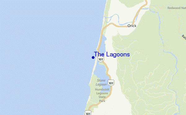mapa de ubicación de The Lagoons
