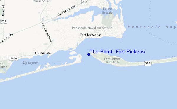mapa de ubicación de The Point -Fort Pickens