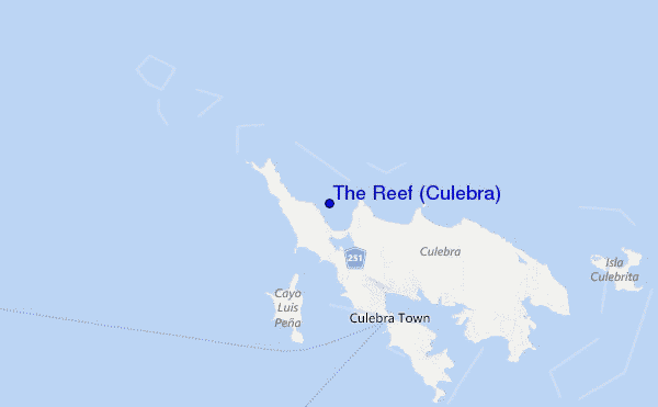 mapa de ubicación de The Reef (Culebra)