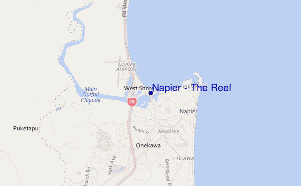 mapa de ubicación de Napier - The Reef