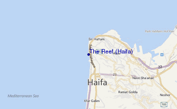 mapa de ubicación de The Reef (Haifa)