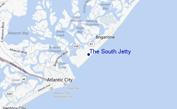 mapa de ubicación de The South Jetty
