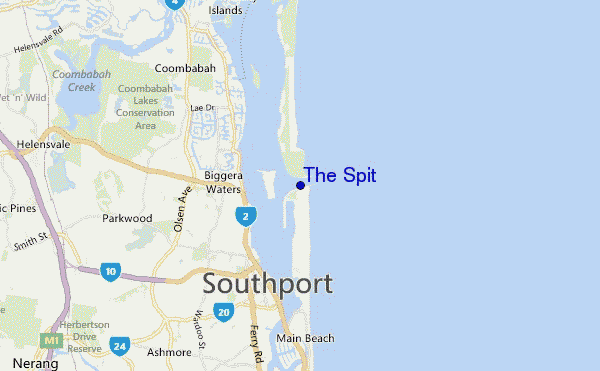 mapa de ubicación de The Spit