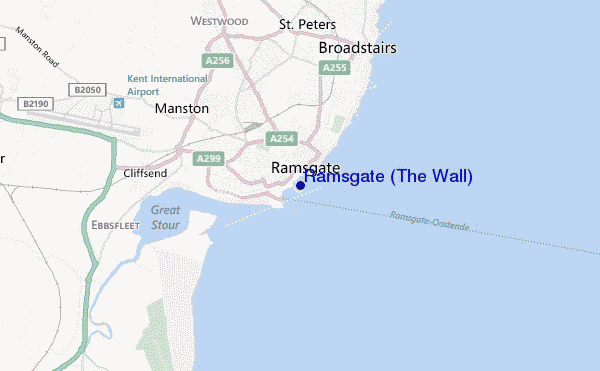 mapa de ubicación de Ramsgate (The Wall)